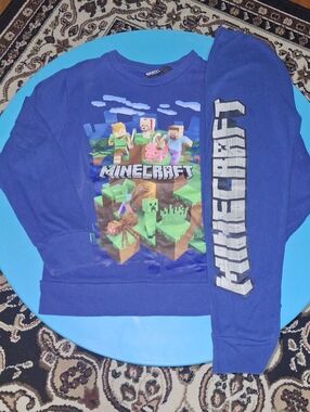 MAD Engine Kids Minecraft Graphic Sweatshirt And JOGGERS SET in Royal Blue
